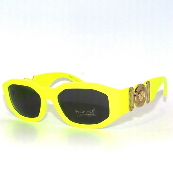 Versace 4361 5321/87 Yellow Fluo Gray Sunglasses Unisex main image 5